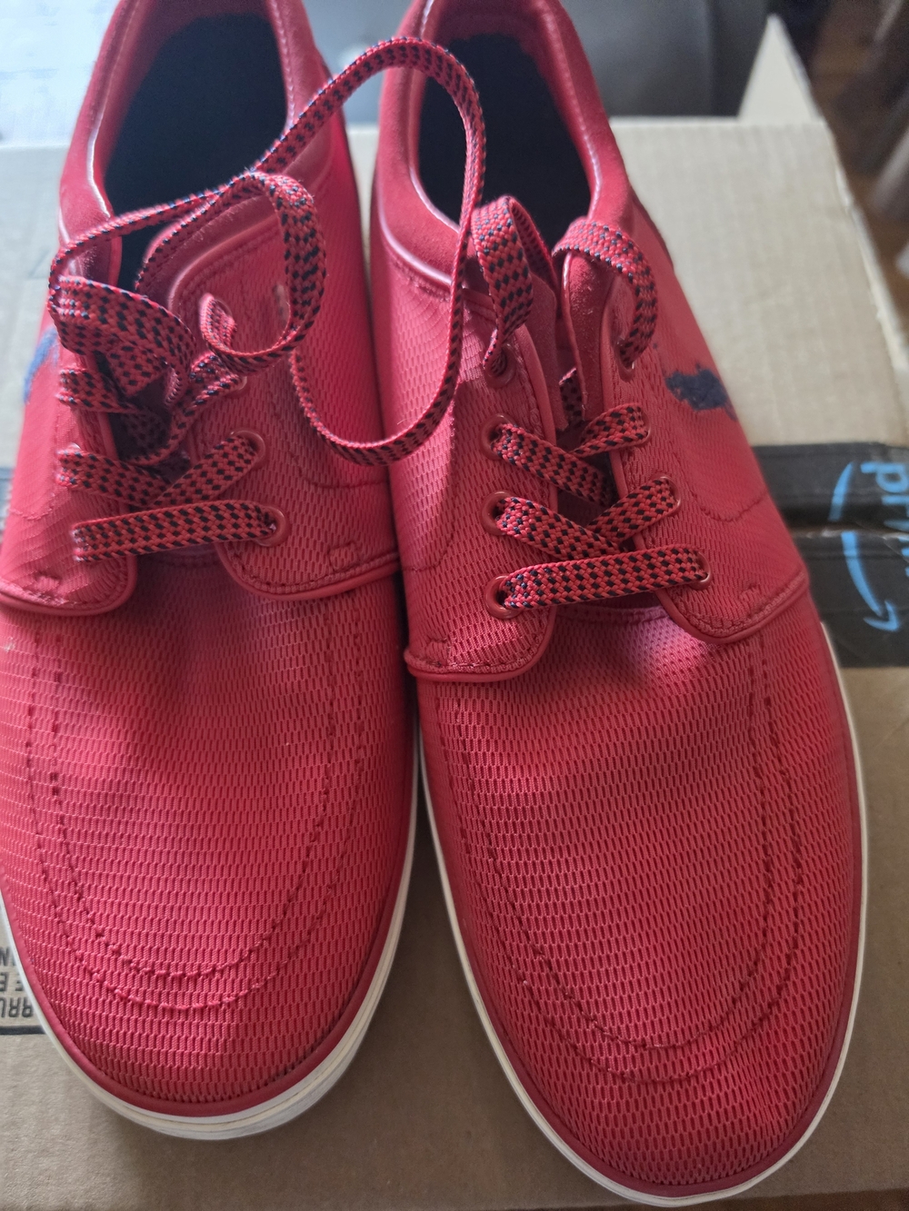 Men's Red Casual Lace-Up Sneakers